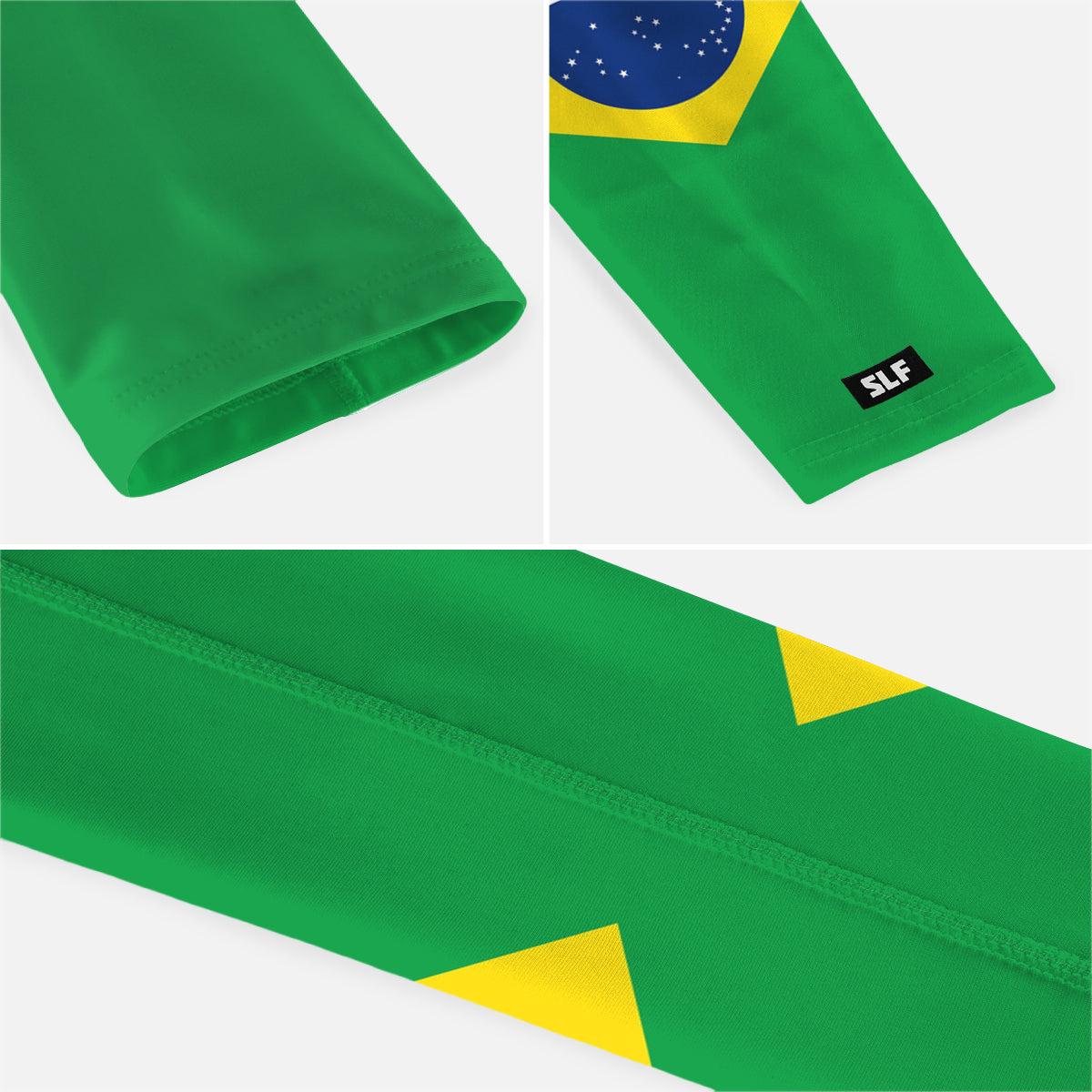 Brazil Flag Kids Arm Sleeves - Pair