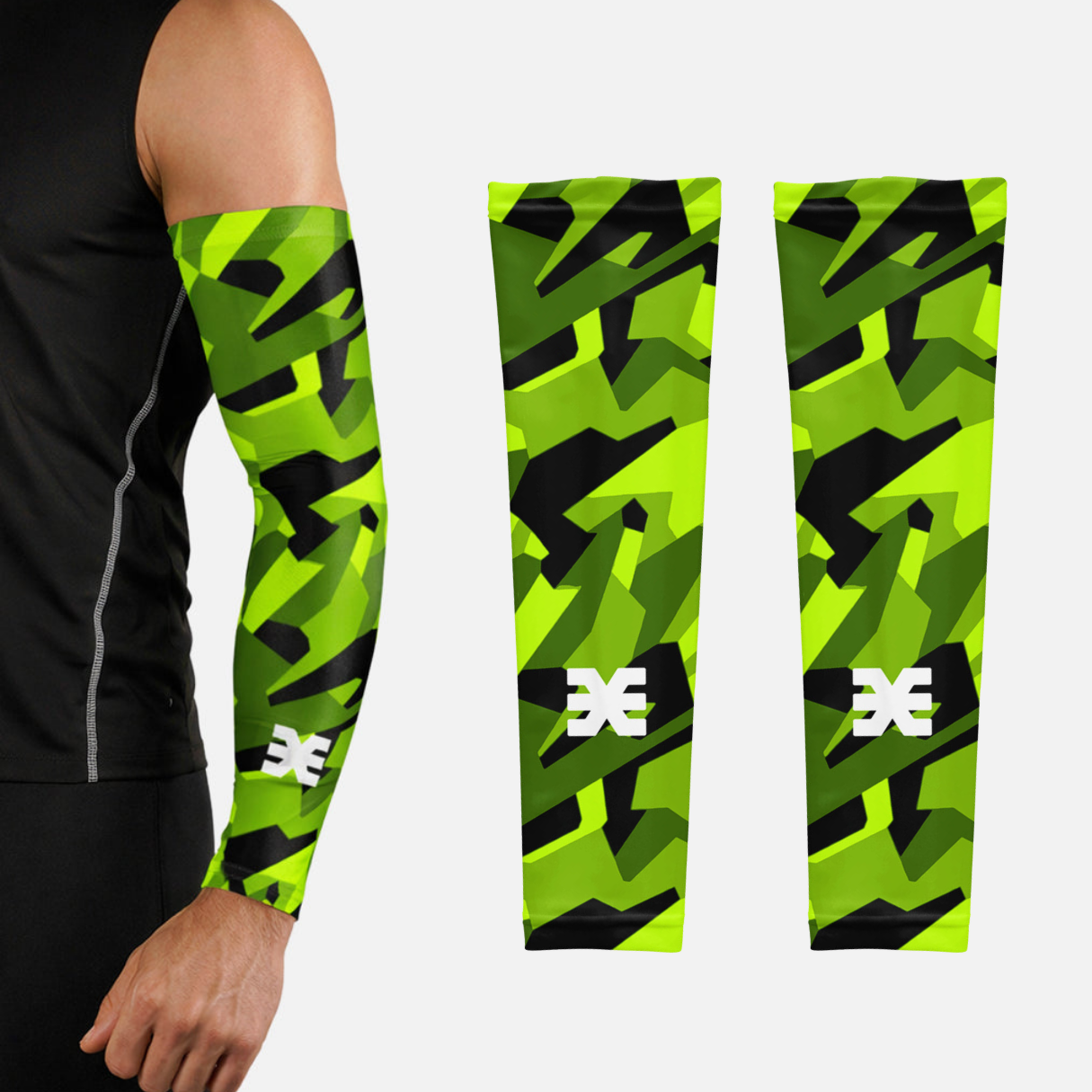 Airflow Green Running Sleeves - Pair