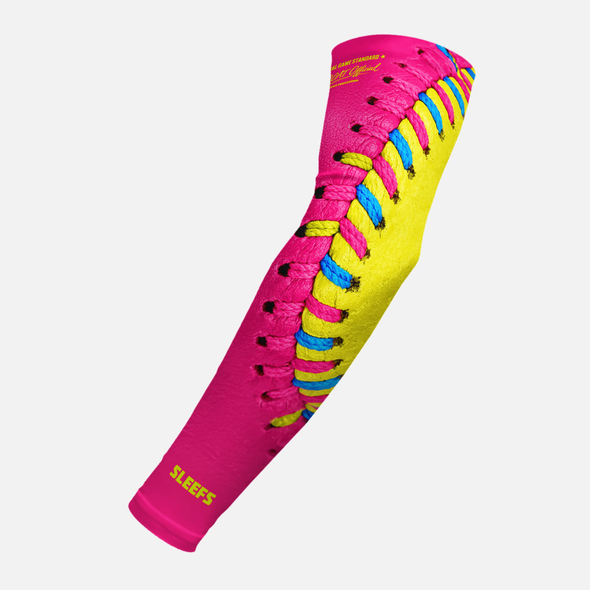 Baseball Lace Power Pink Kids Arm Sleeve