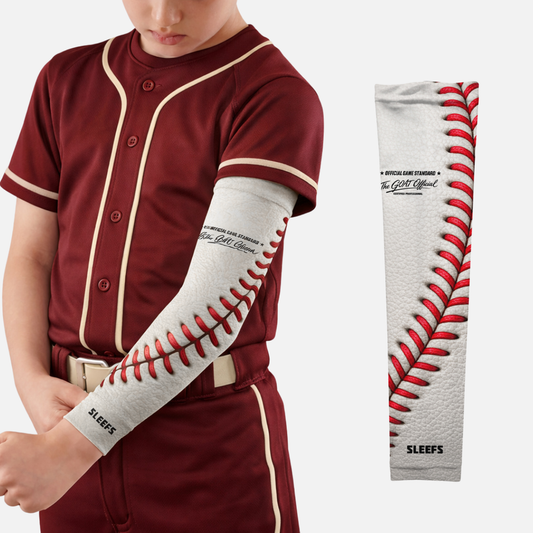 Baseball Lace Pro White Kids Arm Sleeve