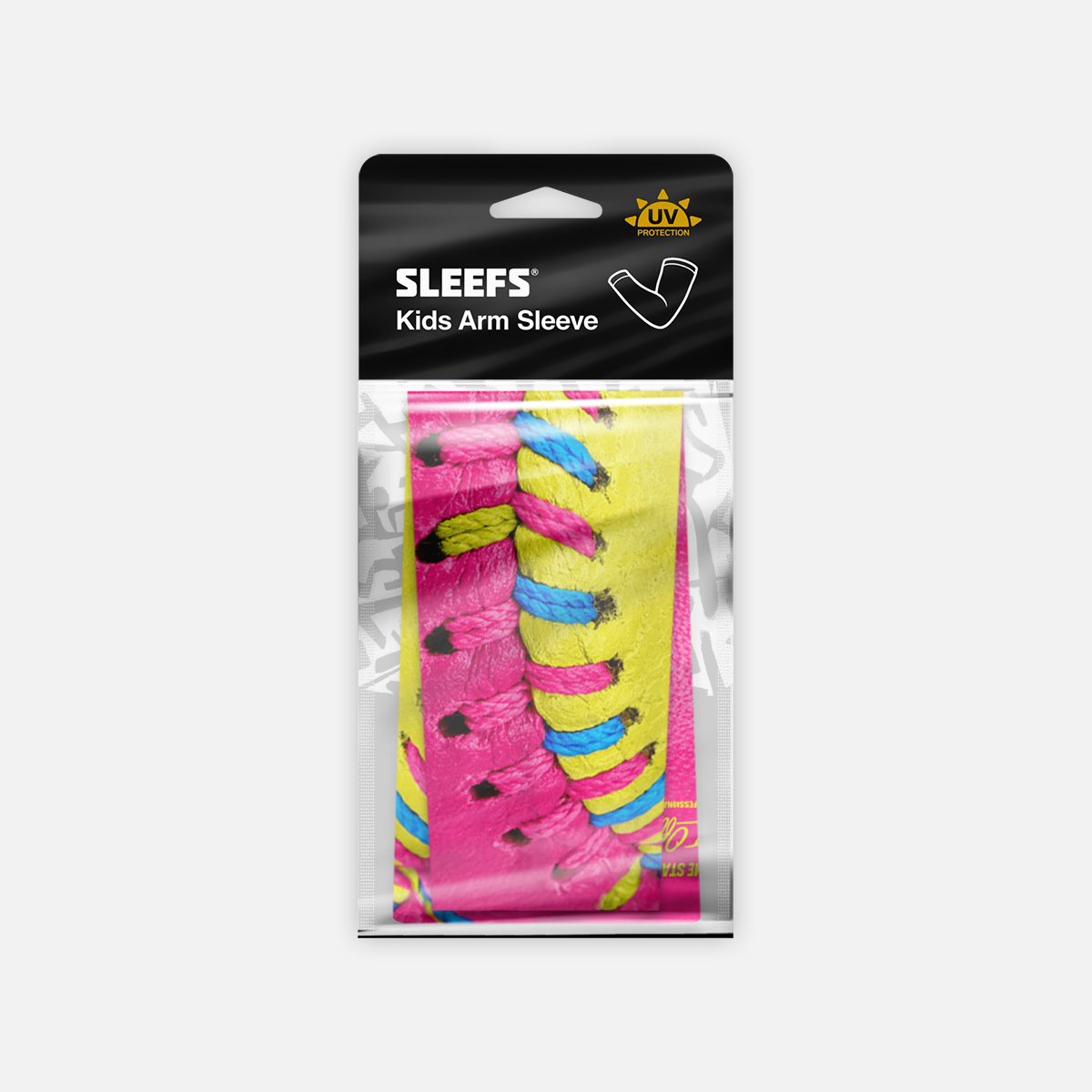 Baseball Lace Power Pink Kids Arm Sleeve