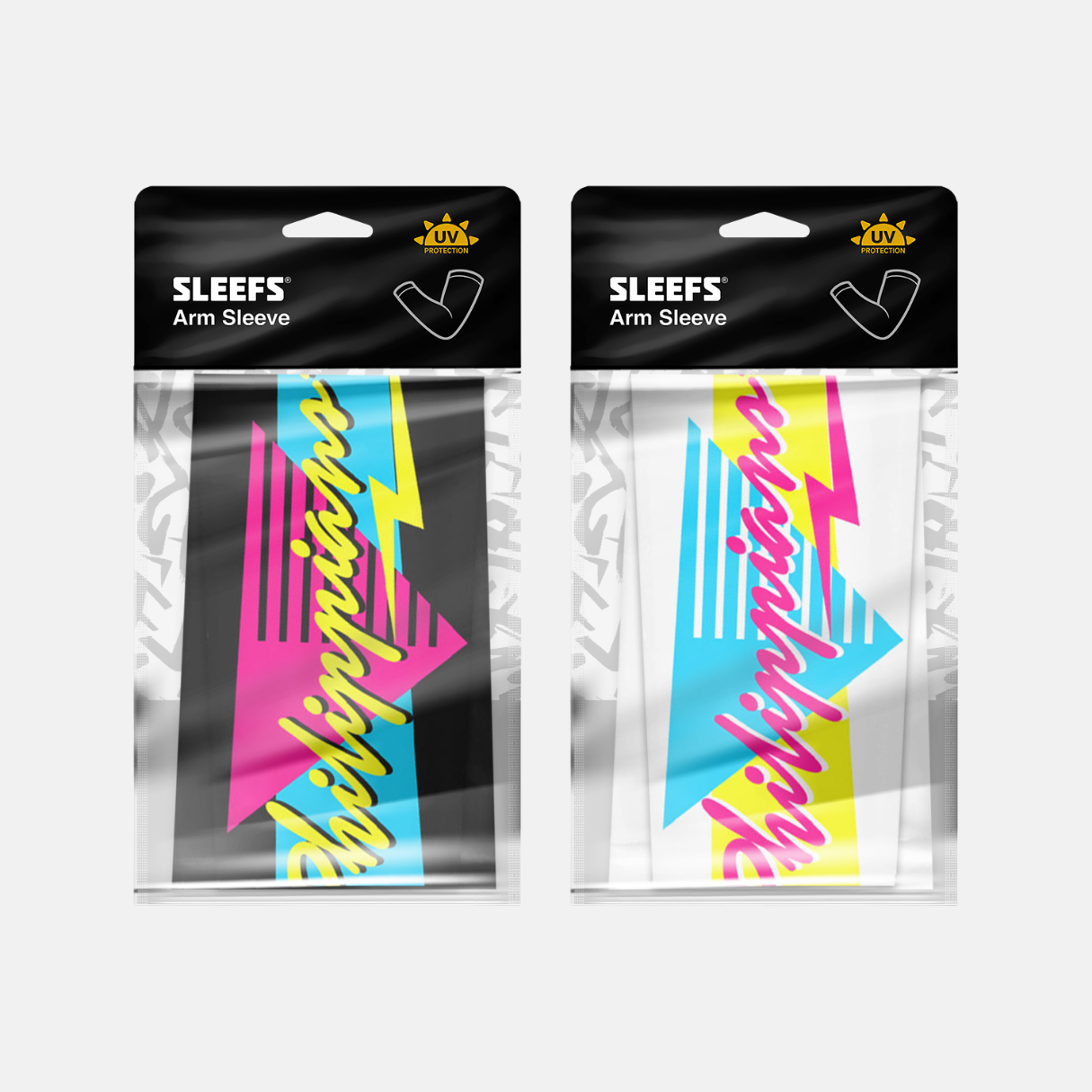 Philippians 4:13 Synthwave Black and White Arm Sleeves Pair