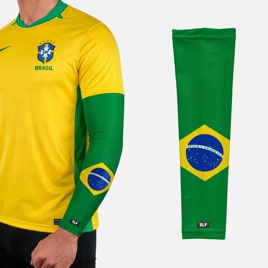Brazil Flag Arm Sleeves - Pair