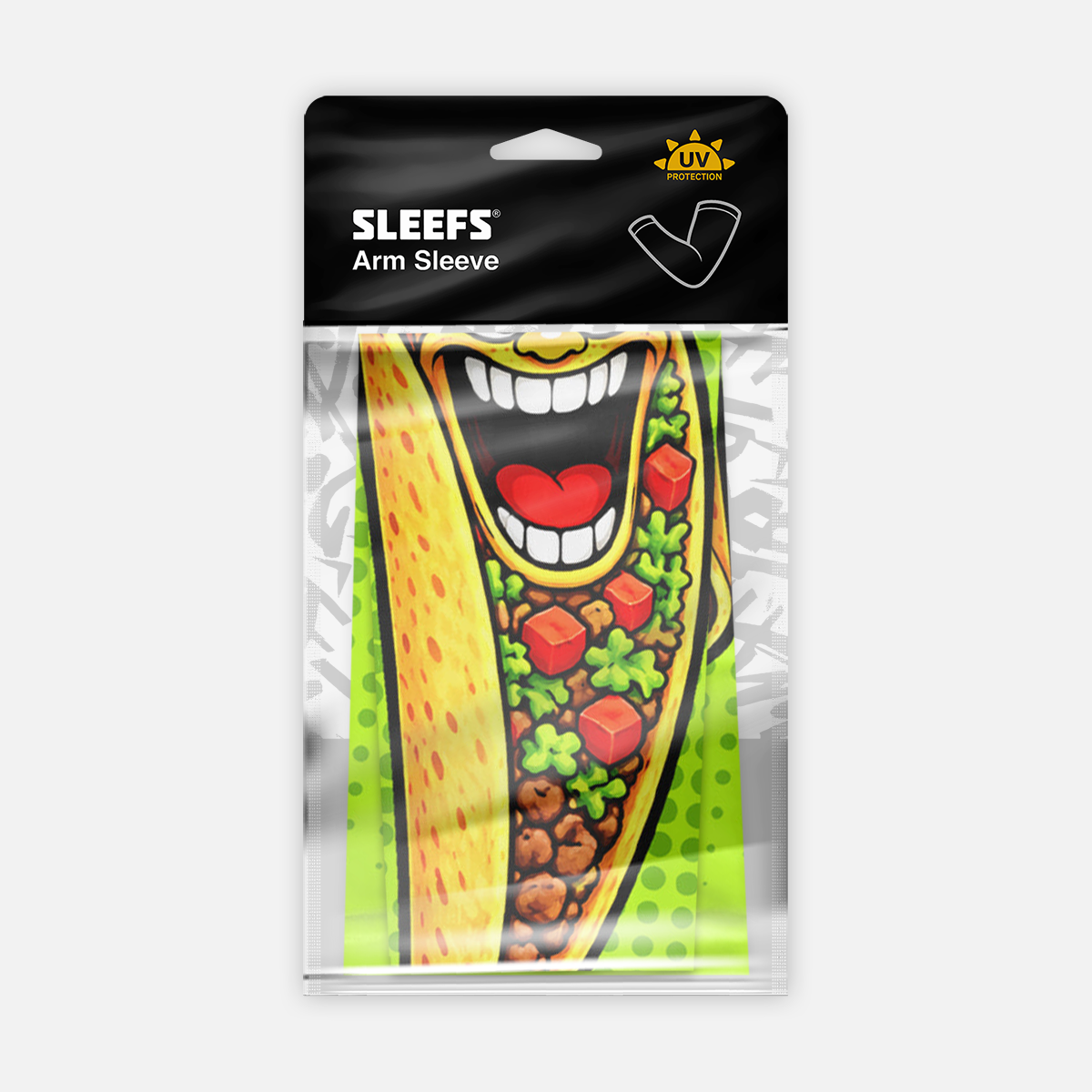 Neon Lime Fiesta Taco Kids Arm Sleeve