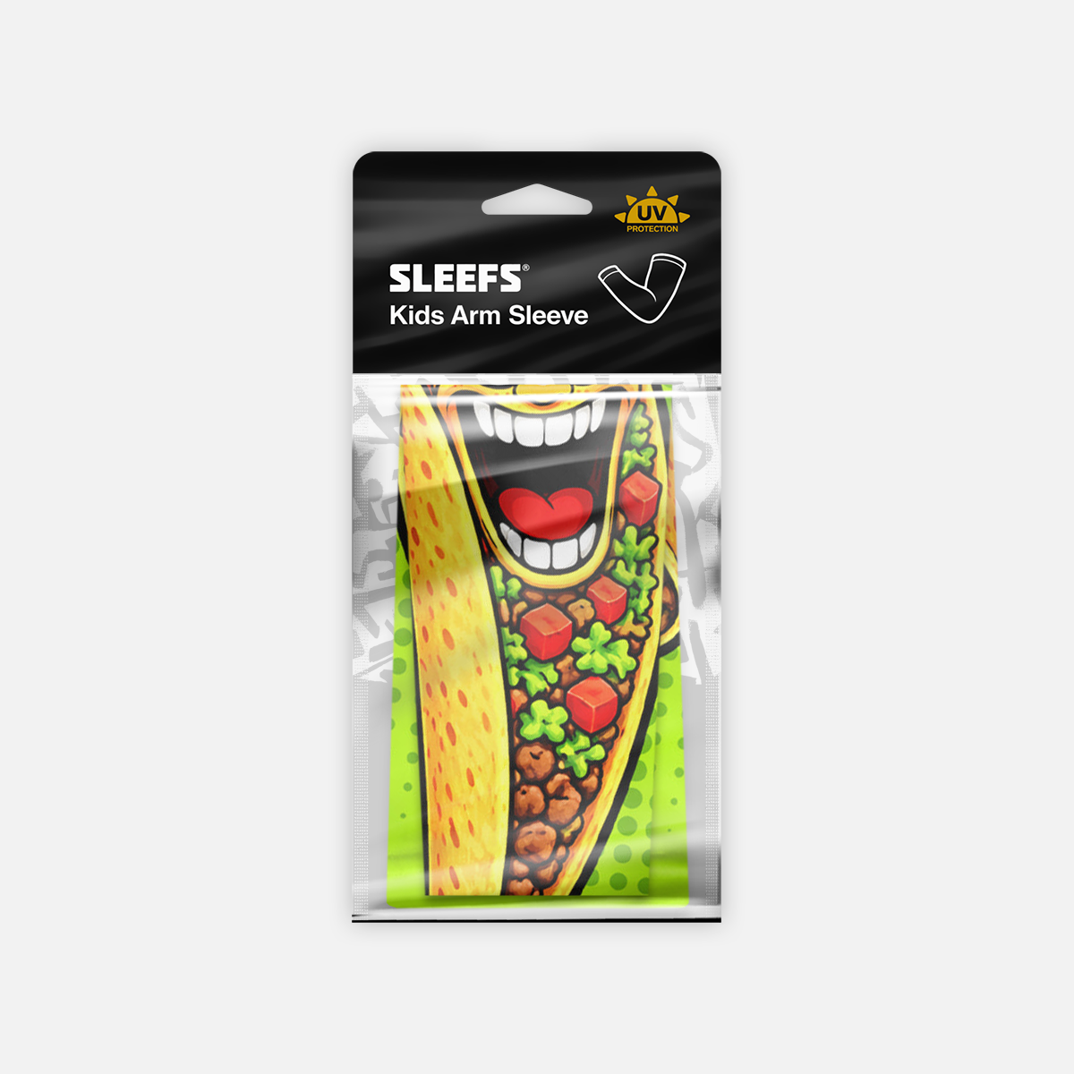 Neon Lime Fiesta Taco Kids Arm Sleeve