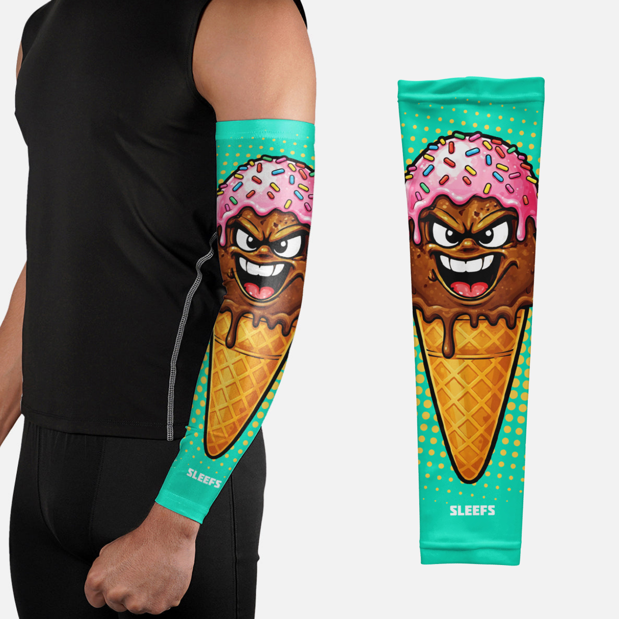Cool Mint Sprinkle Cone Arm Sleeve