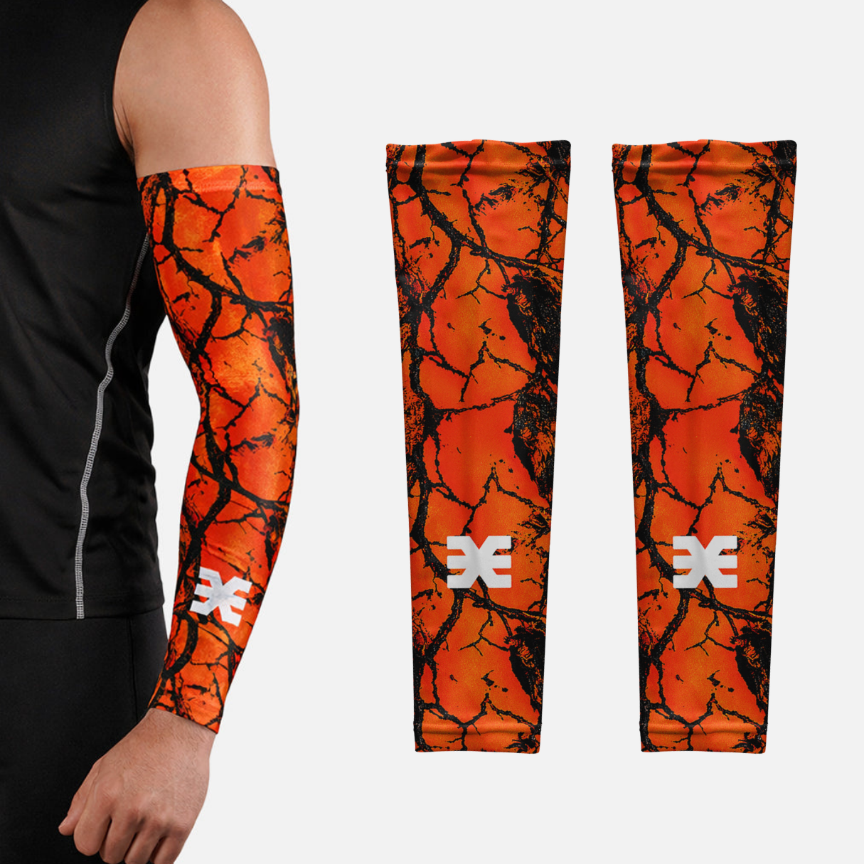 Endurance Orange Running Sleeves - Pair