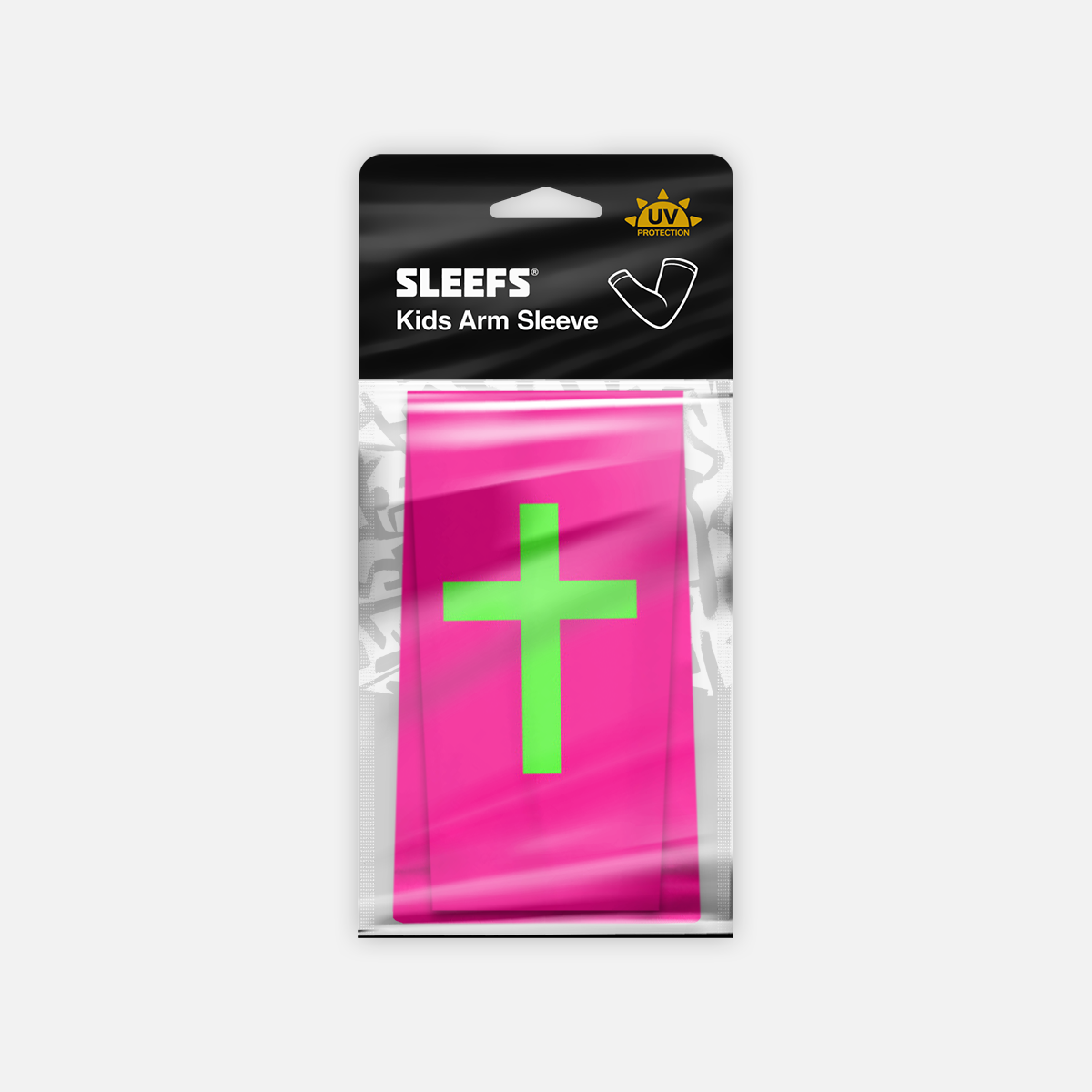 Faith Cross Hyper Pink Kids Arm Sleeve
