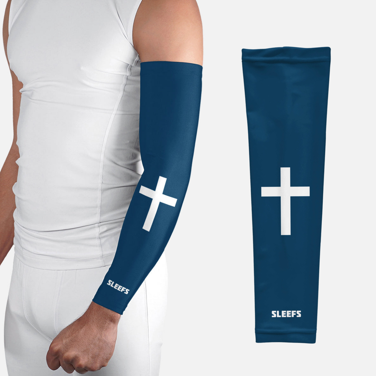 Faith Cross Midnight Blue Sleeve