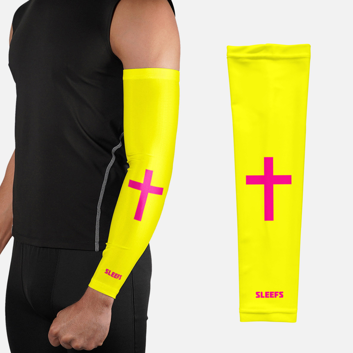 Faith Cross Volt Yellow Arm Sleeve