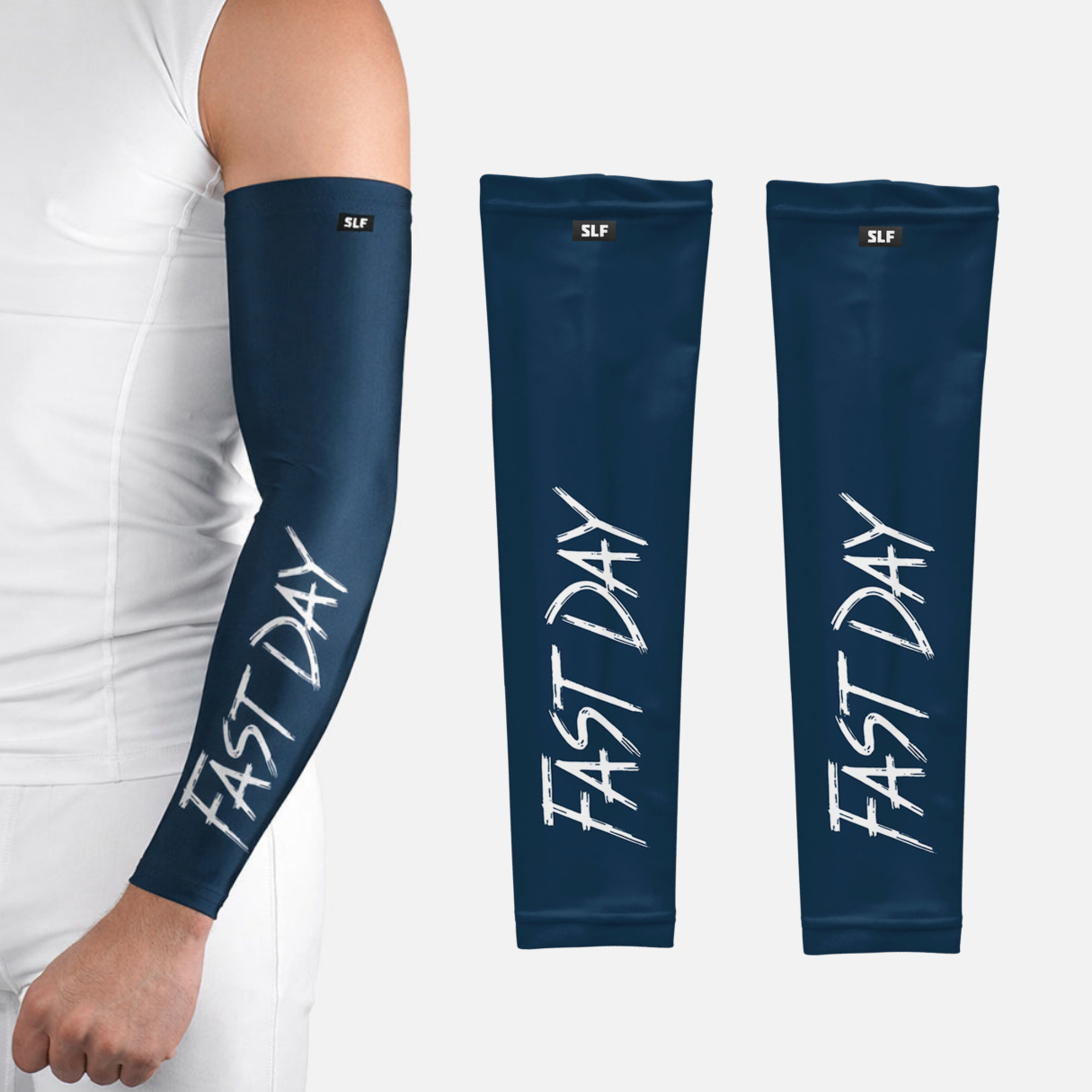 Fast Day Navy Running Sleeves - Pair