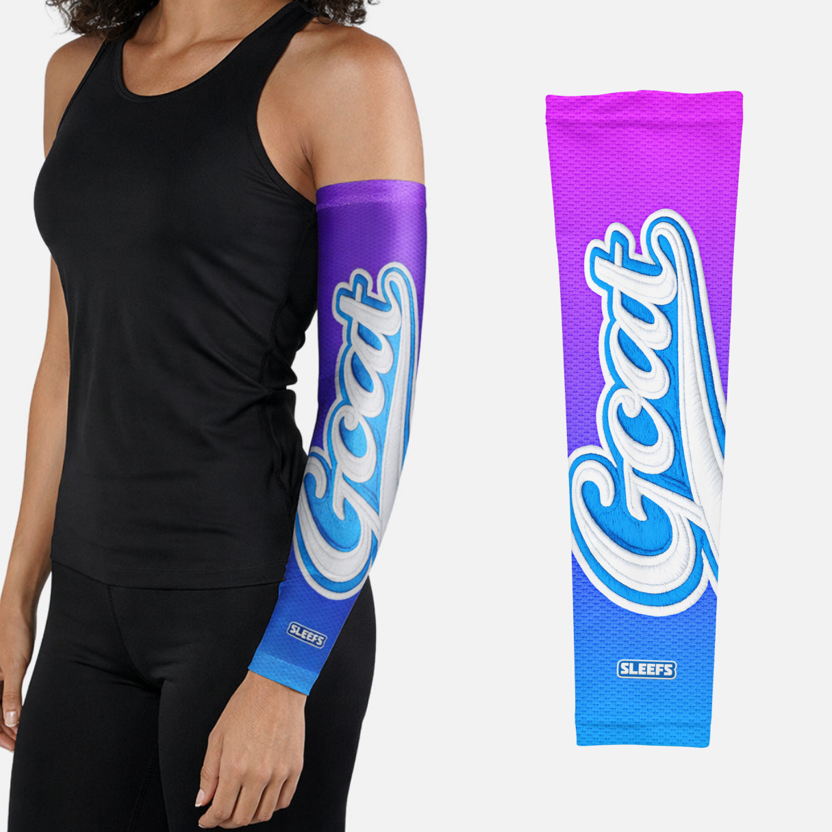 GOAT Patch Lime Green and Blue Blush Arm Sleeves Pair
