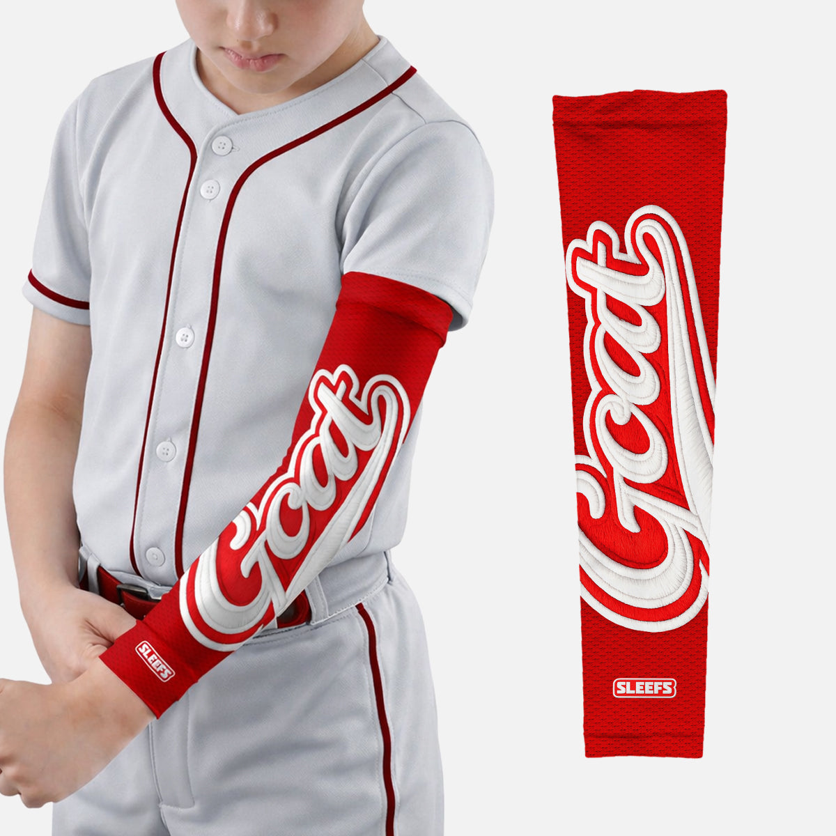 GOAT Patch Americana Red and Blue Kids Arm Sleeves Pair