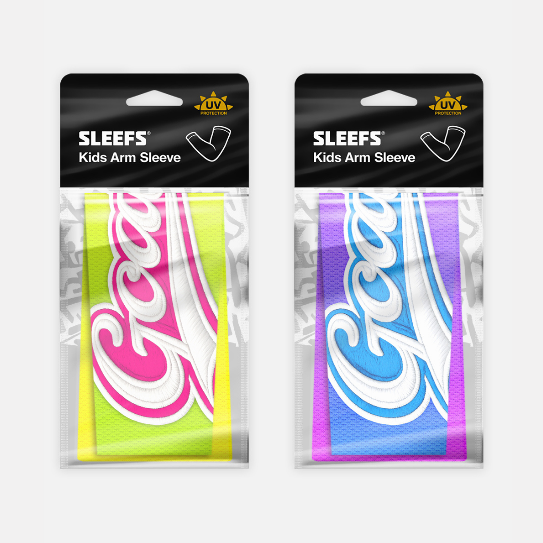 GOAT Patch Lime Green and Blue Blush Kids Arm Sleeves Pair