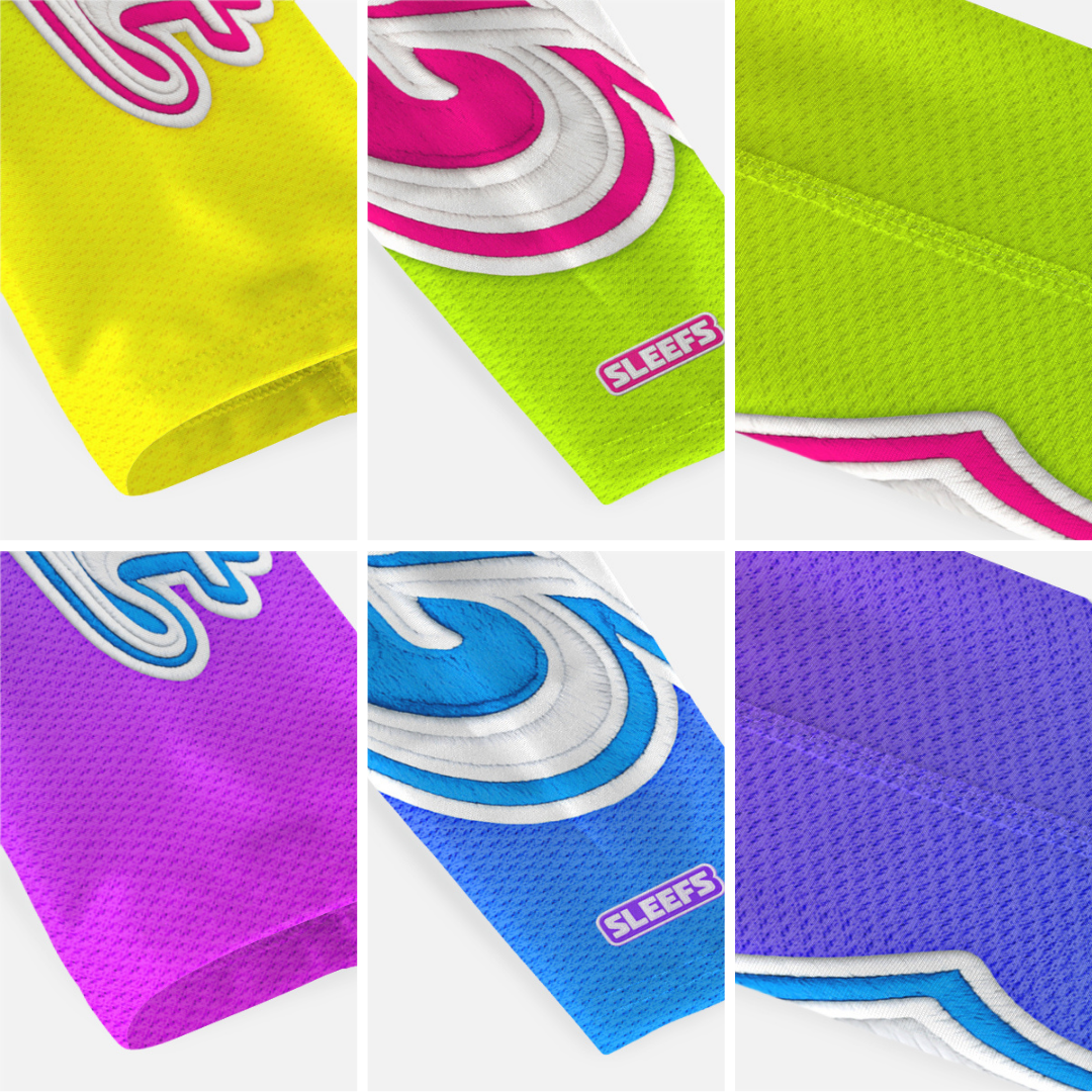 GOAT Patch Lime Green and Blue Blush Kids Arm Sleeves Pair