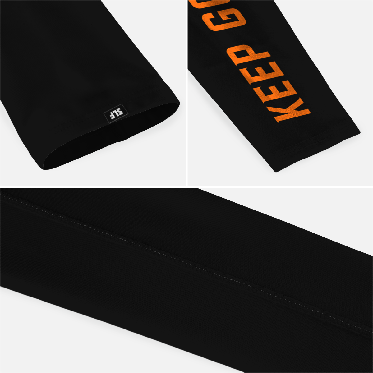 Keep Going Black Running Sleeves - Pair