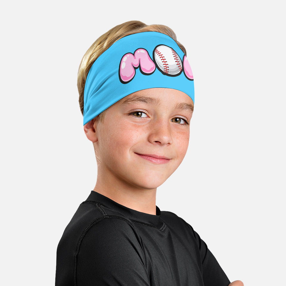 MOM Cotton Candy Baseball Kids Headband