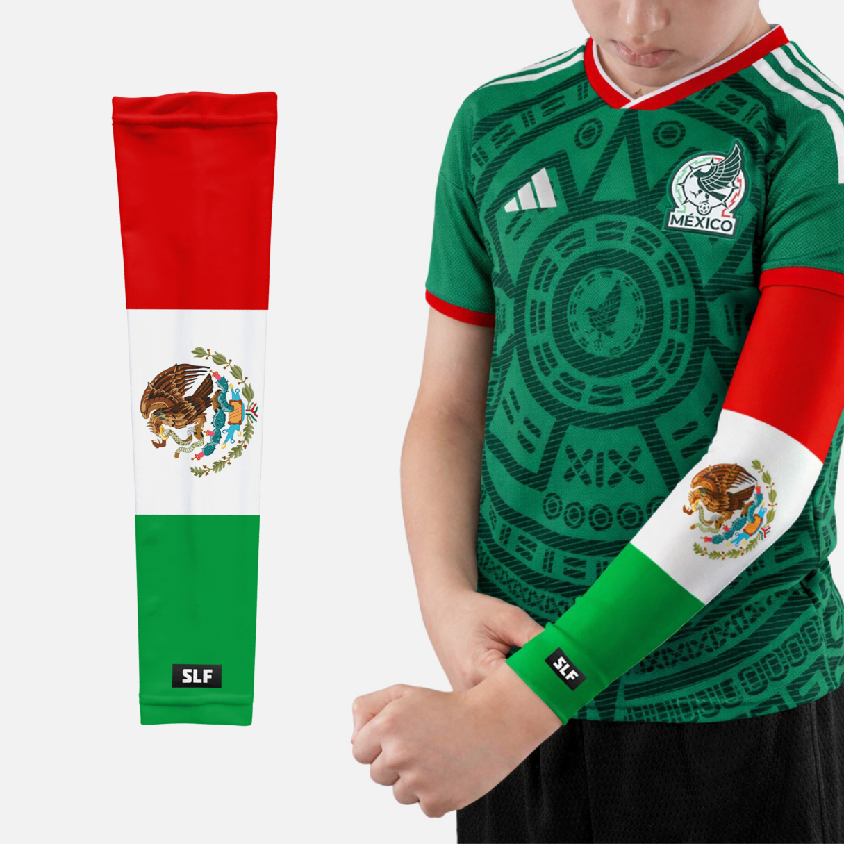 Mexico Flag Kids Arm Sleeves - Pair