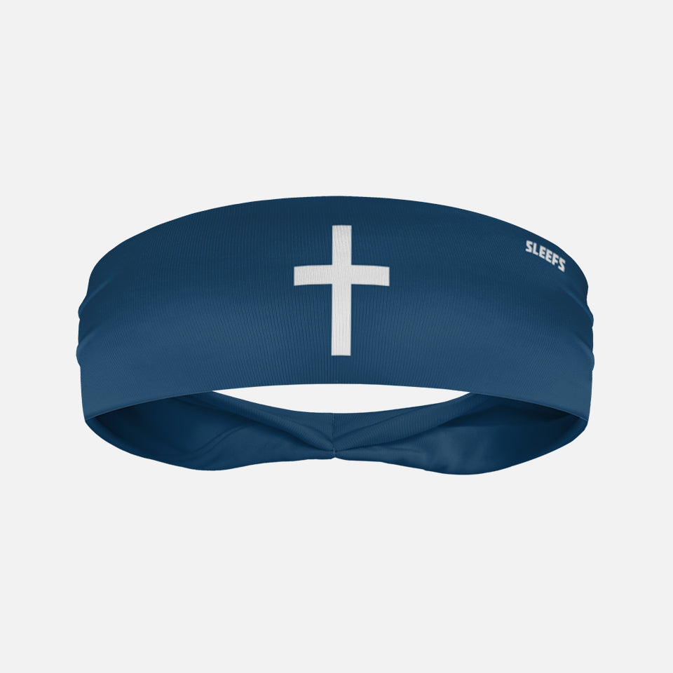Faith Cross Midnight Blue Kids Headband