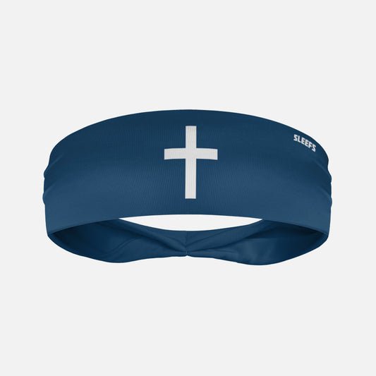 Faith Cross Midnight Blue Kids Headband