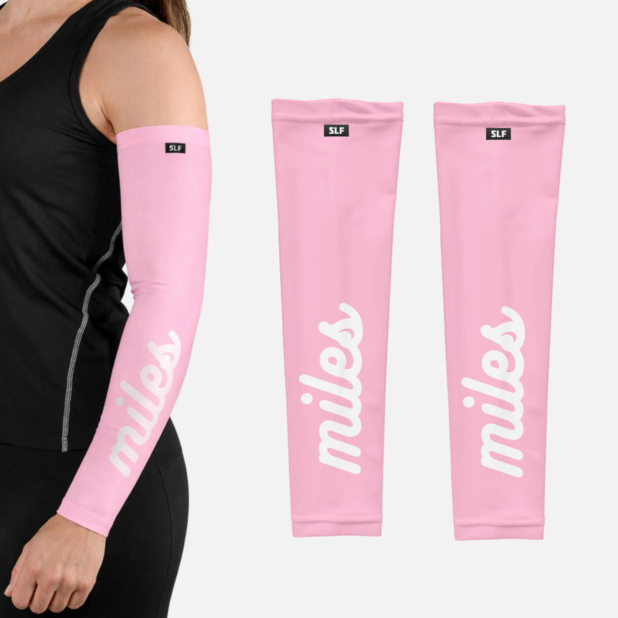 Miles Club Pink Running Sleeves - Pair