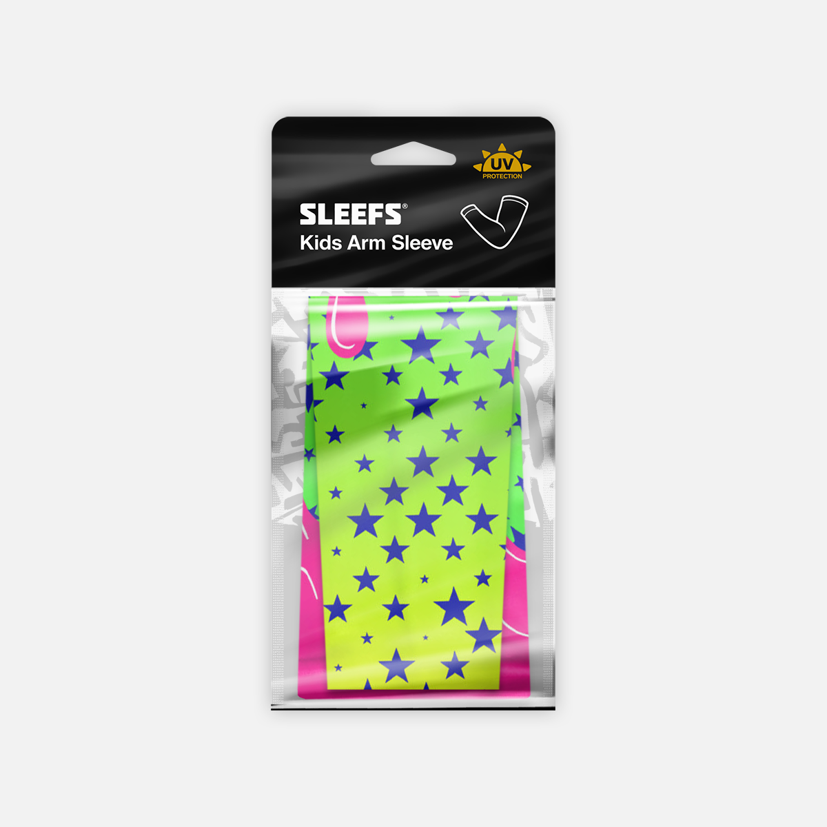 Neon Lime Stars Drip Kids Arm Sleeve