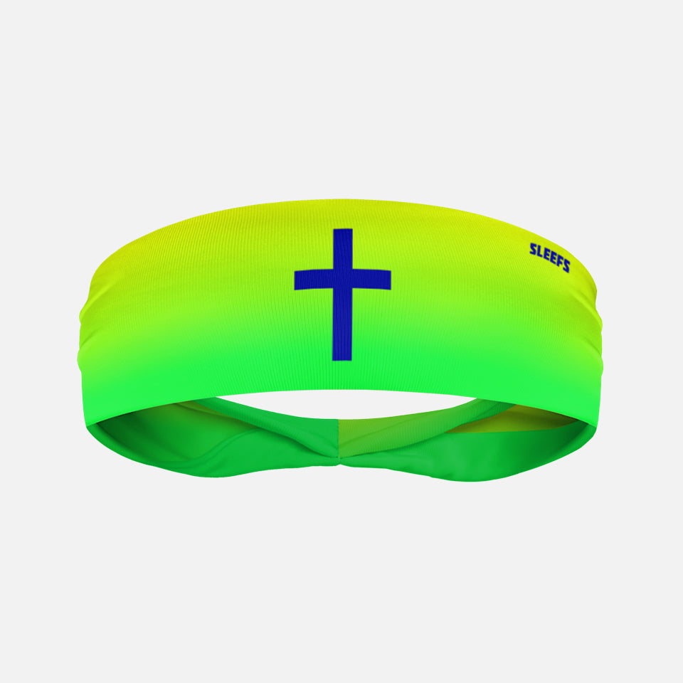 Faith Cross Neon Green Kids Headband