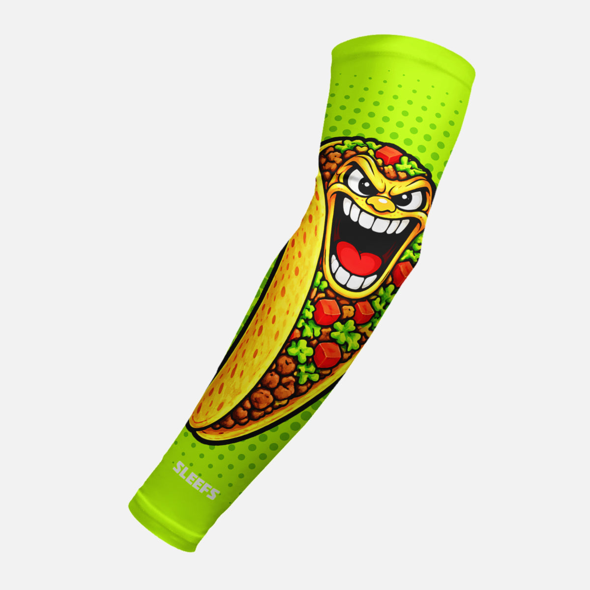 Neon Lime Fiesta Taco Kids Arm Sleeve