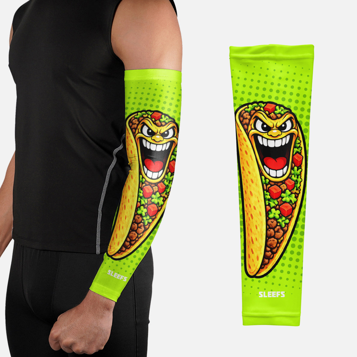 Neon Lime Fiesta Taco Arm Sleeve
