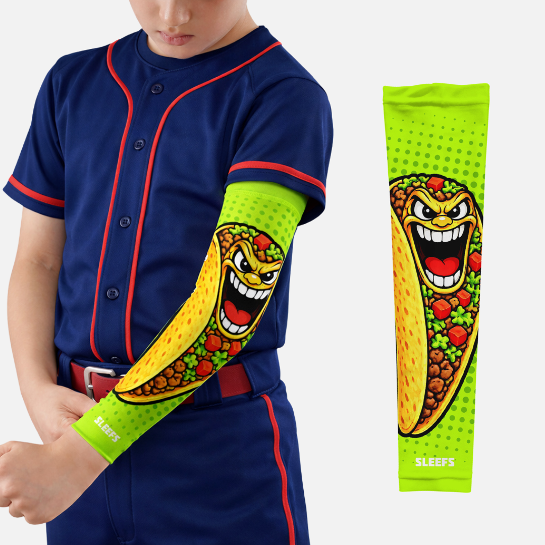 Neon Lime Fiesta Taco Kids Arm Sleeve
