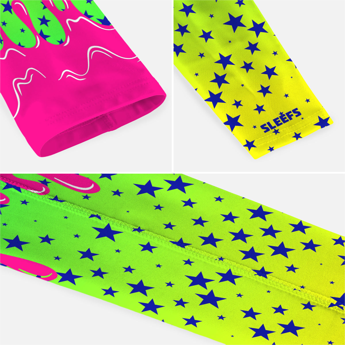 Neon Lime Stars Drip Arm Sleeve