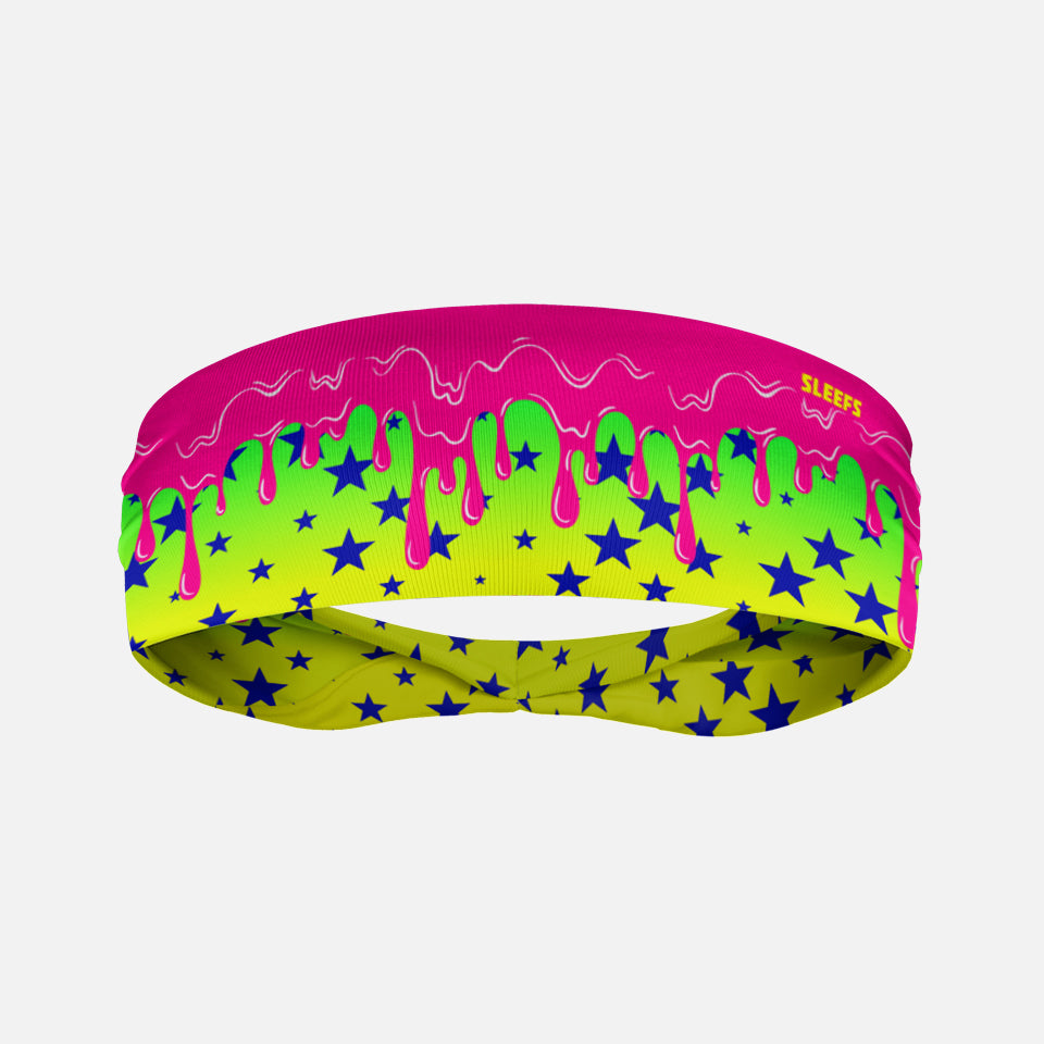 Neon Lime Stars Drip Kids Headband