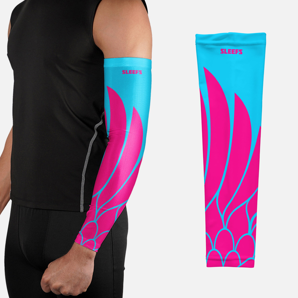 Neon Wings Blue and Yellow Arm Sleeves Pair