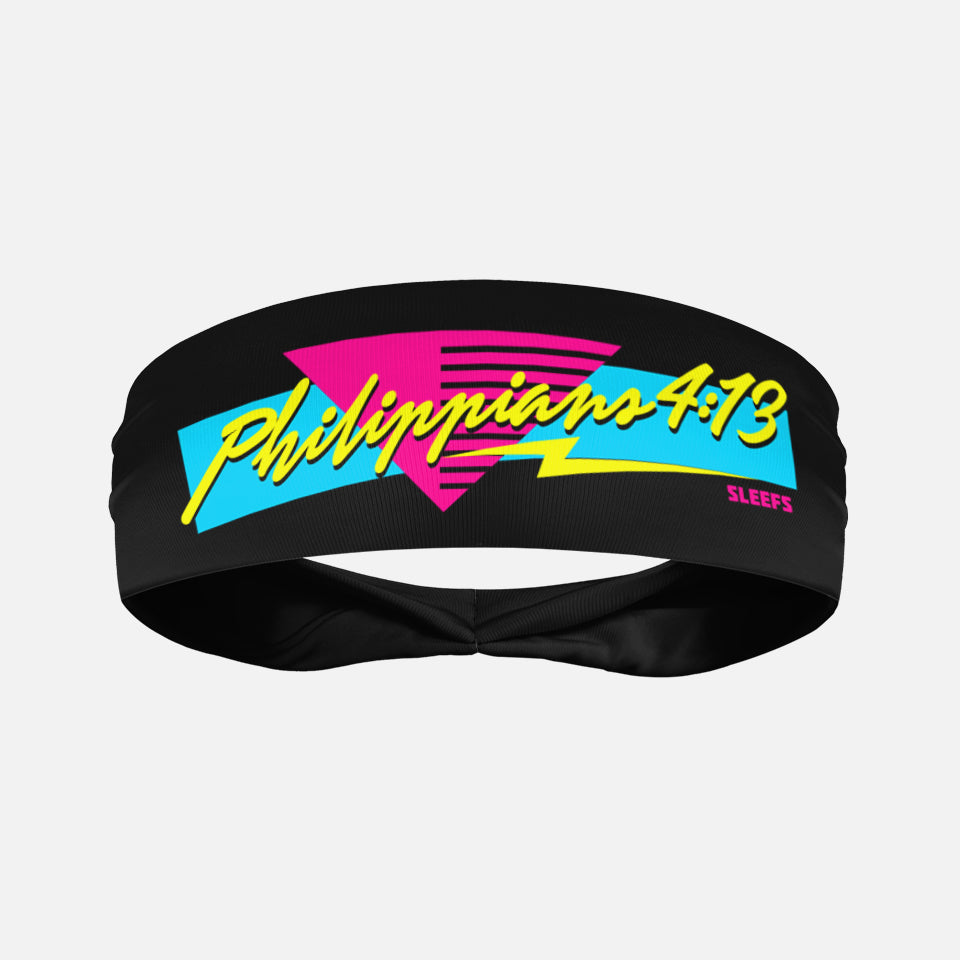 Philippians 4:13 80s Midnight Neon Kids Headband