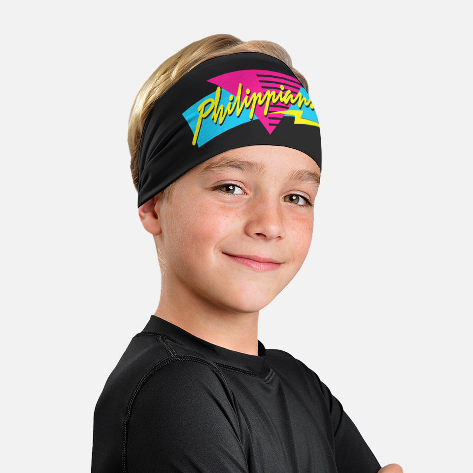 Philippians 4:13 80s Midnight Neon Kids Headband