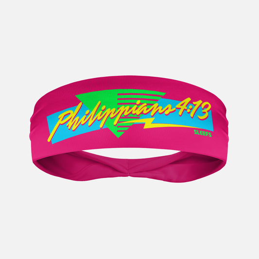 Philippians 4:13 Synthwave Pink Kids Headband