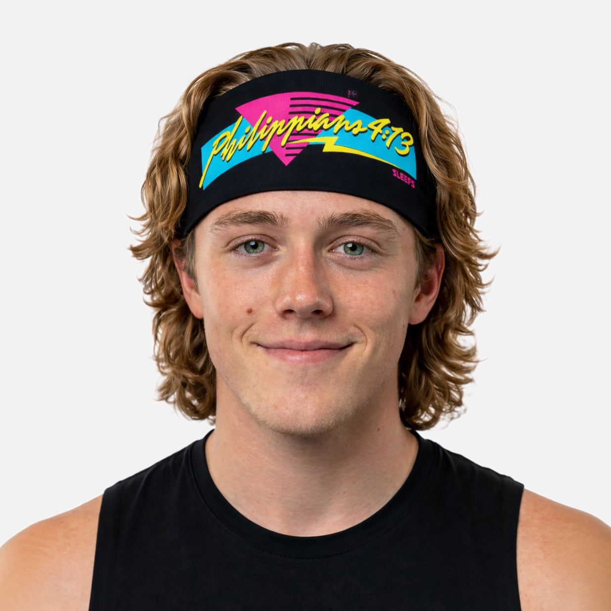 Philippians 4:13 80s Midnight Neon Headband