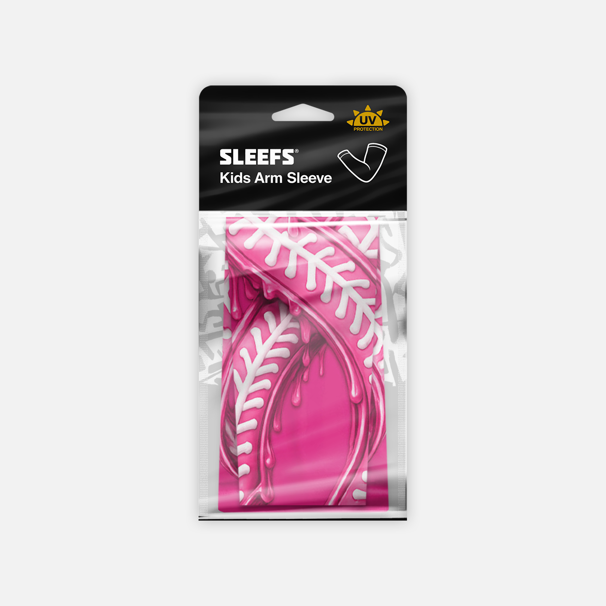 Pink Ribbon Drip Baseball Kids Arm Sleeve