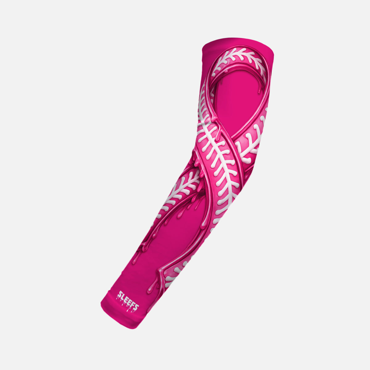 Pink Ribbon Drip Baseball Kids Arm Sleeve