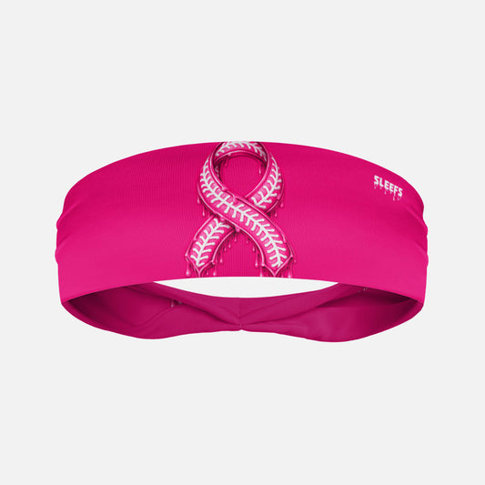 Pink Ribbon Drip Baseball Kids Headband