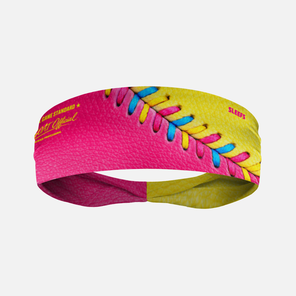 Baseball Lace Power Pink Kids Headband
