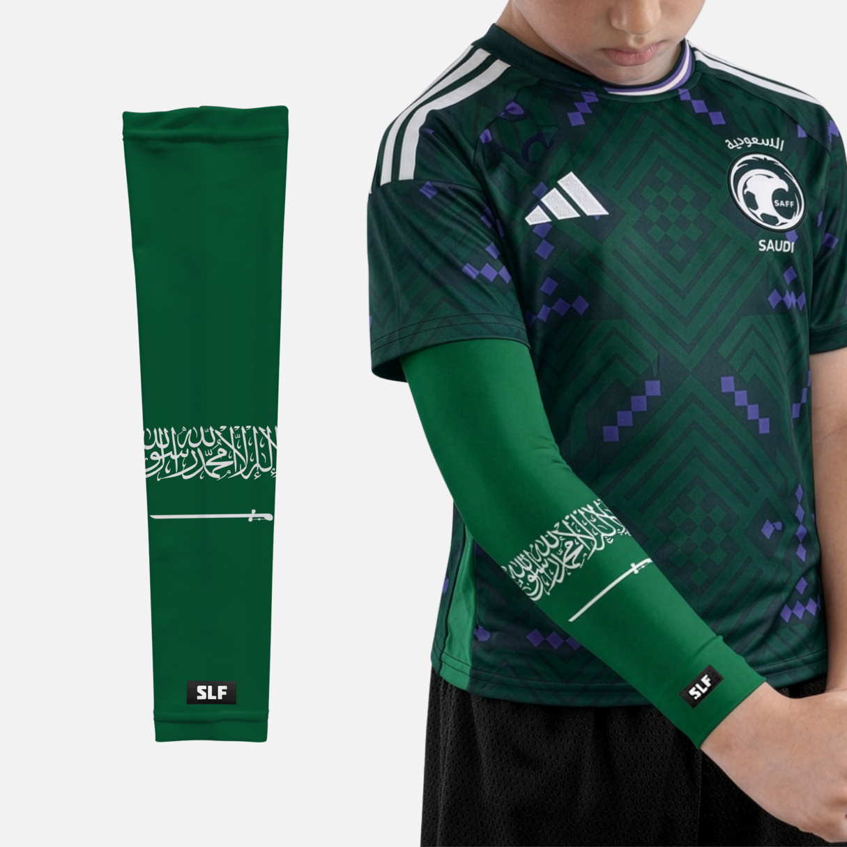 Saudi Arabia Flag Kids Arm Sleeves - Pair