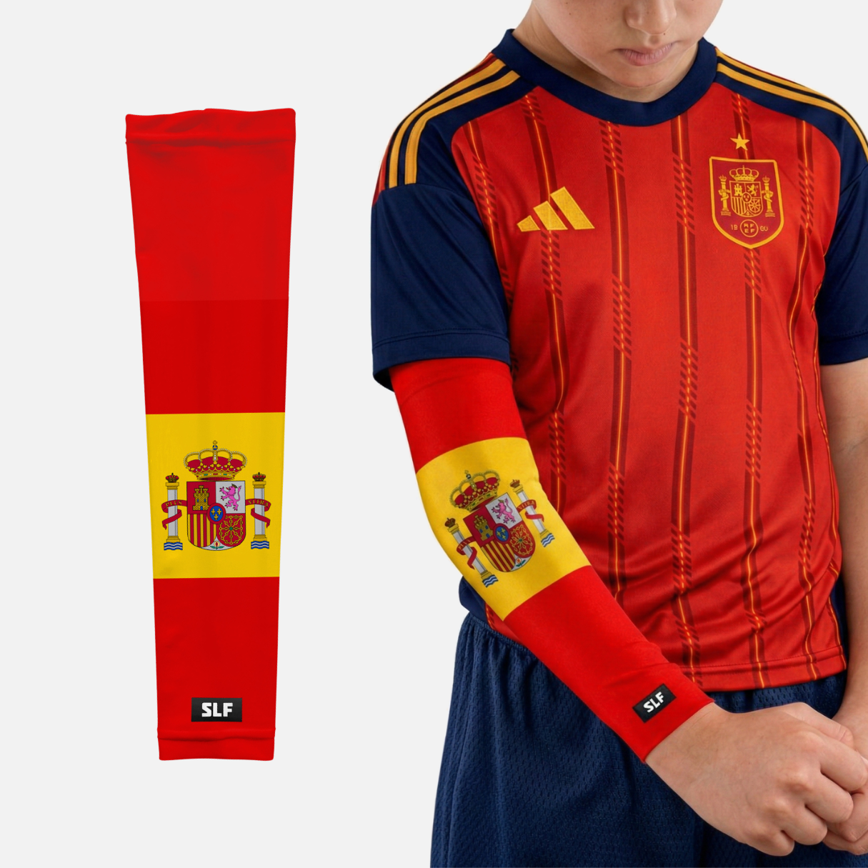 Spain Flag Kids Arm Sleeves - Pair