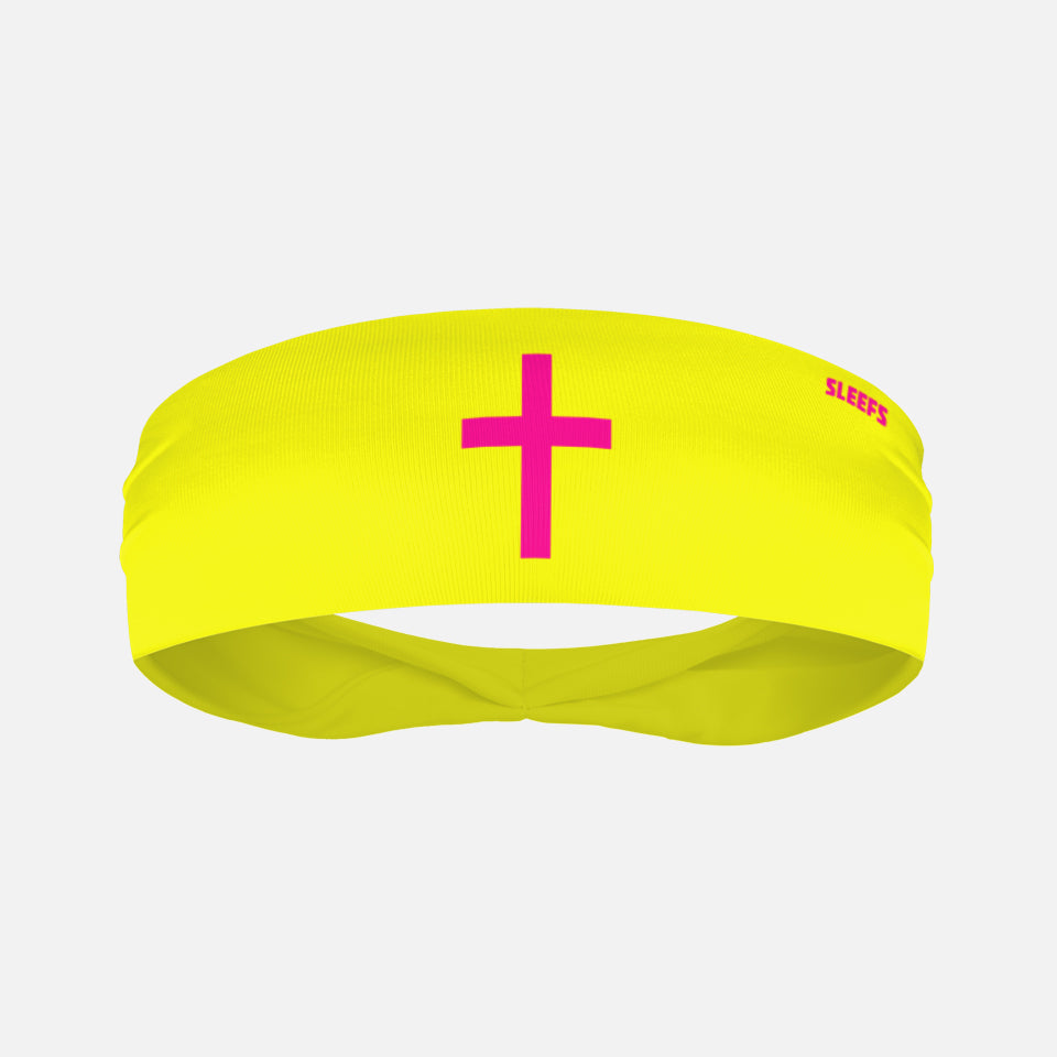 Faith Cross Volt Yellow Kids Headband