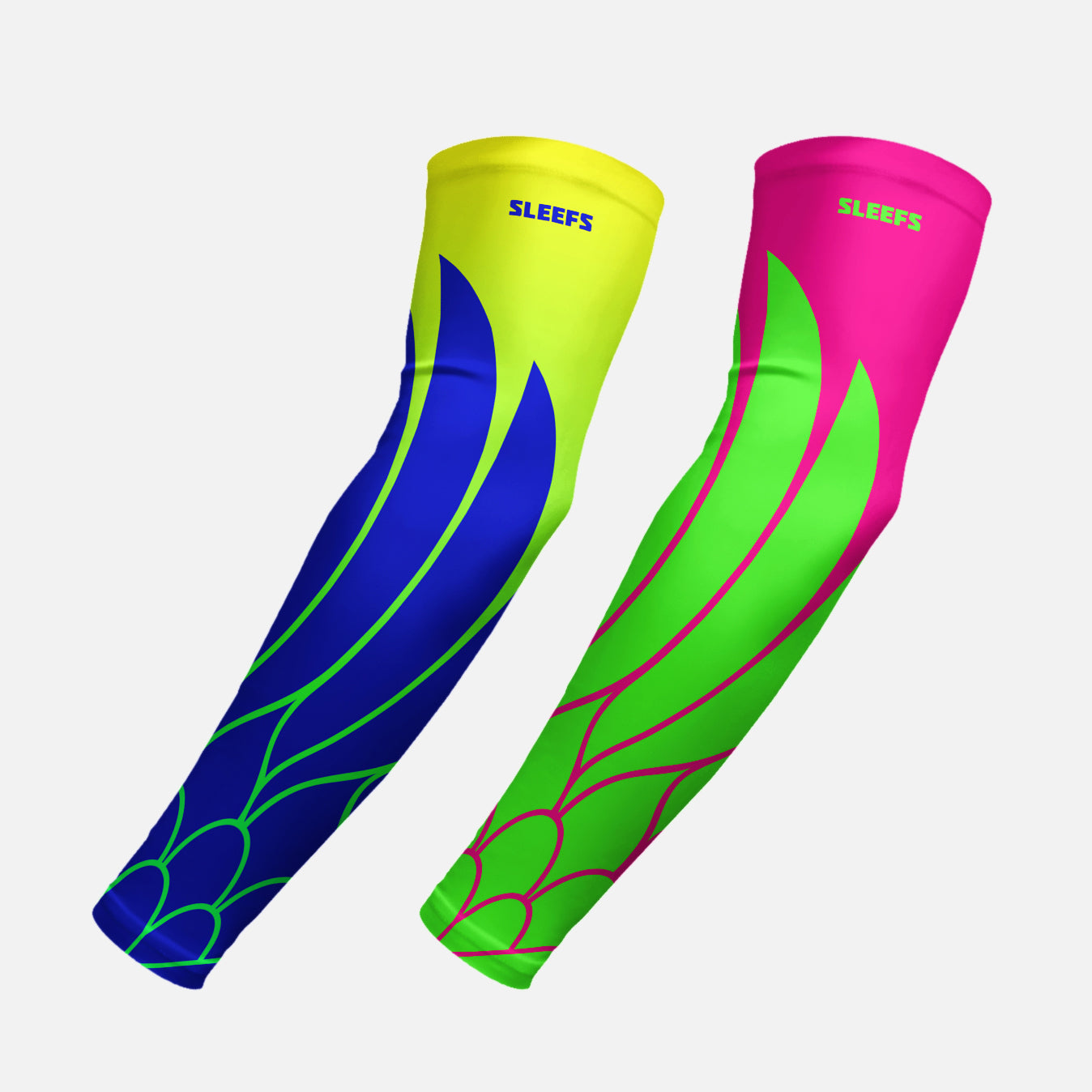 Neon Wings Green and Pink Arm Sleeves Pair