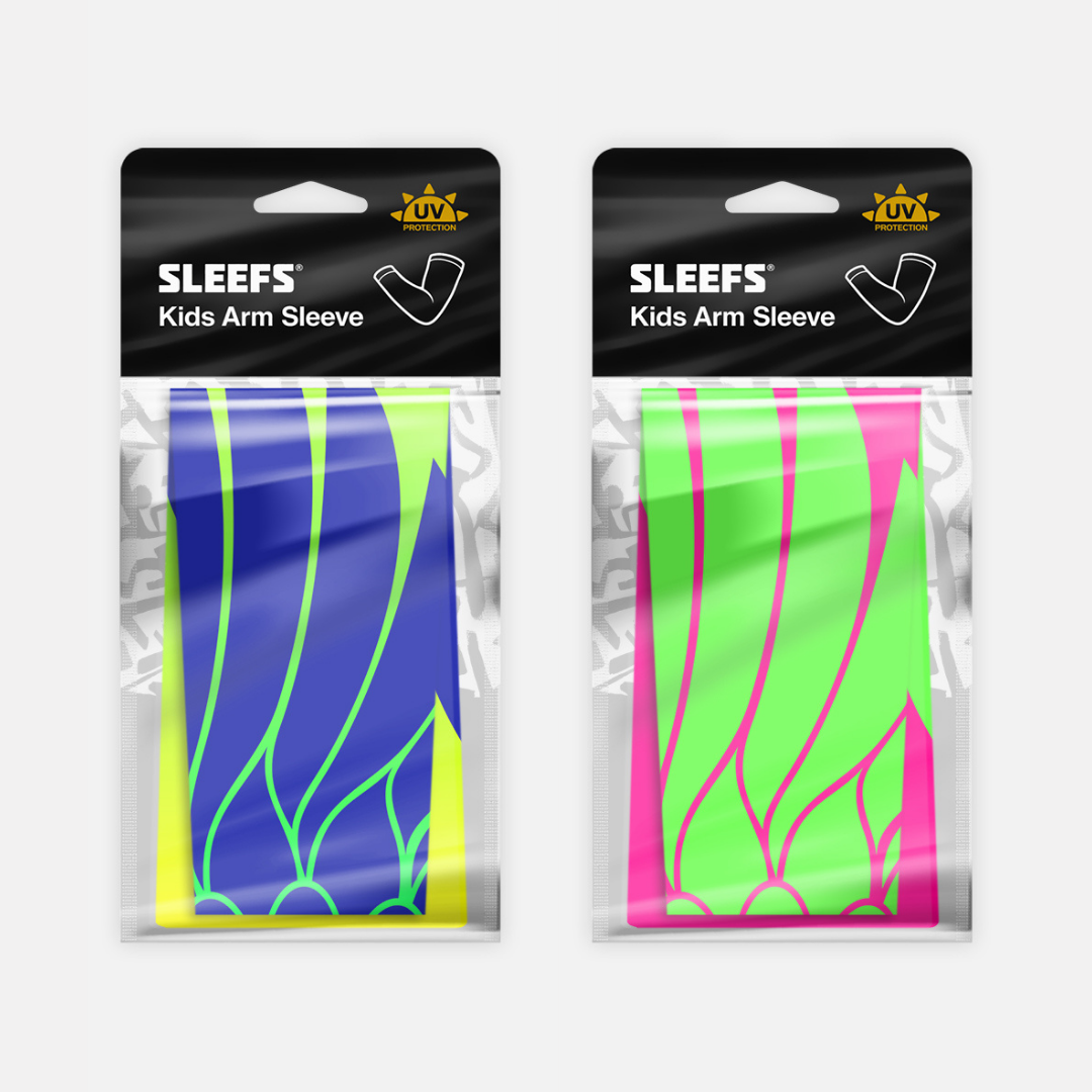 Neon Wings Green and Pink Kids Arm Sleeves Pair