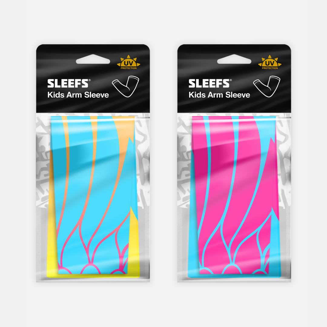 Neon Wings Blue and Yellow Kids Arm Sleeves Pair