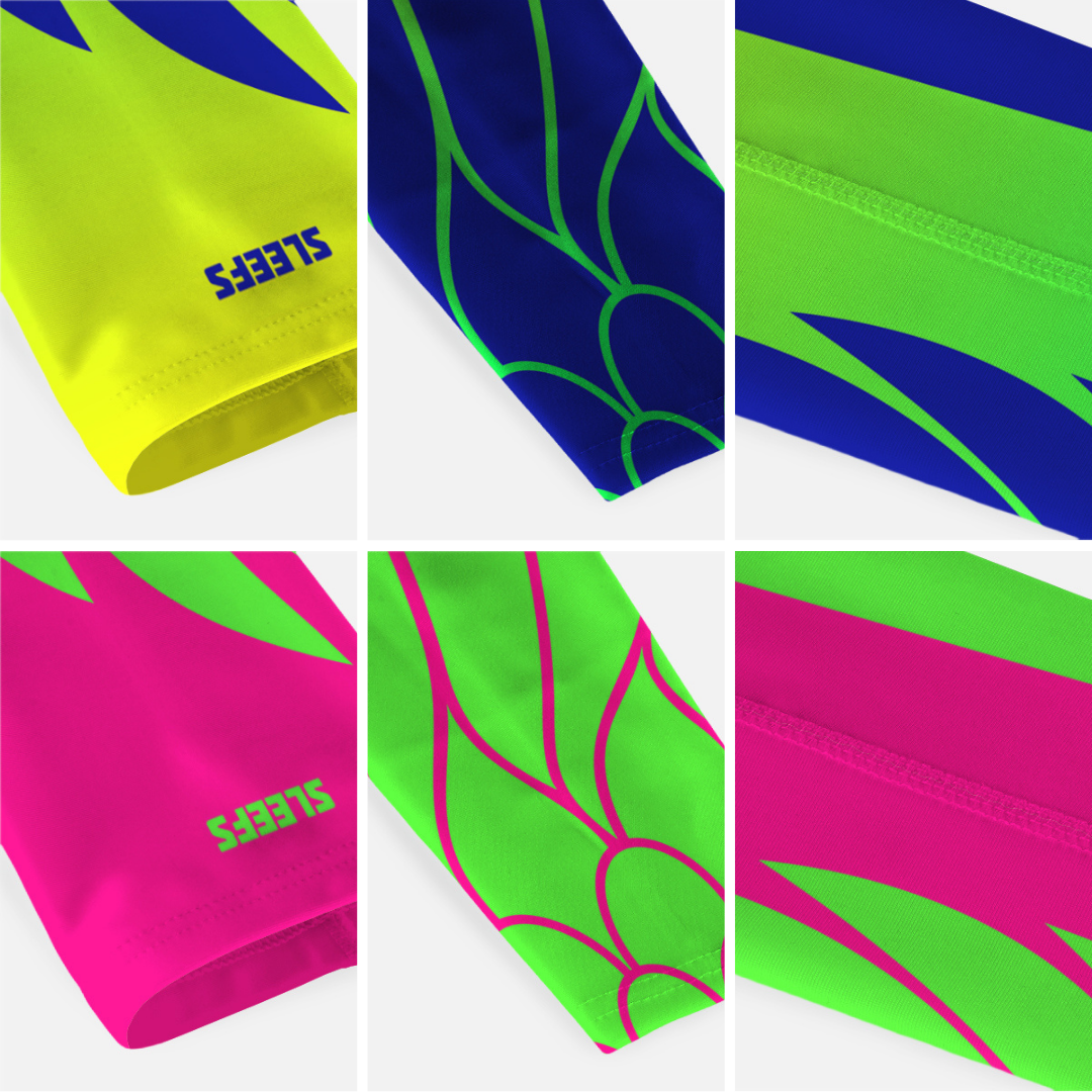 Neon Wings Green and Pink Arm Sleeves Pair