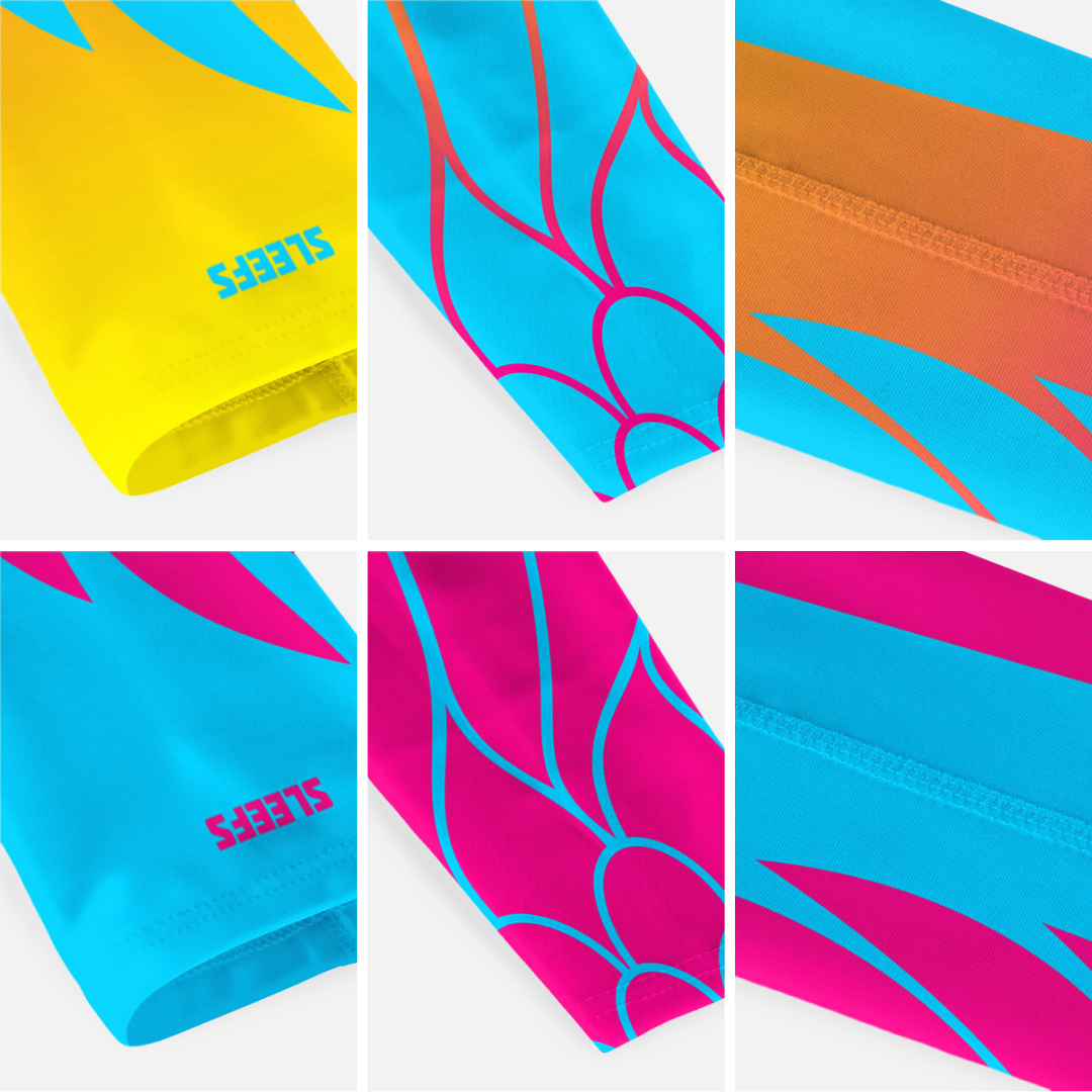 Neon Wings Blue and Yellow Arm Sleeves Pair