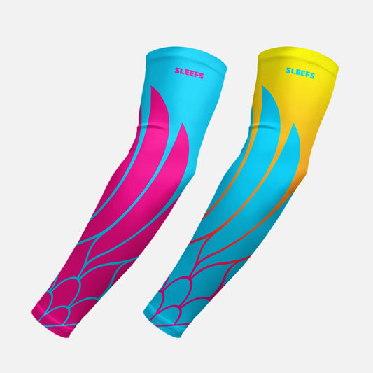 Neon Wings Blue and Yellow Arm Sleeves Pair